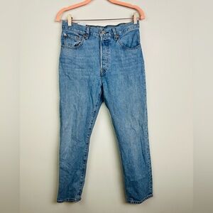 Levi's Blue Button Fly Straight Jeans Size W28 L26